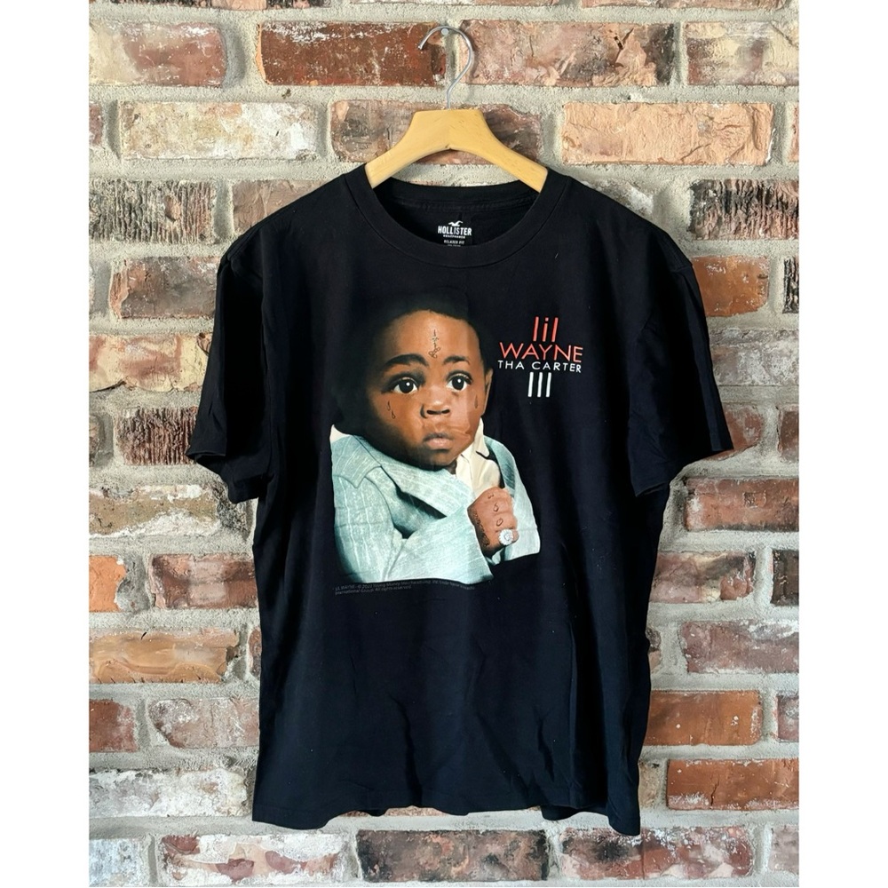 Hollister Black Lil Wayne Graphic T-shirt The Carter III, M